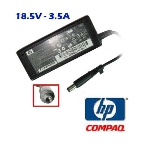 Cargador Original HP Compaq 18.5V 3.5A Pin al Centro